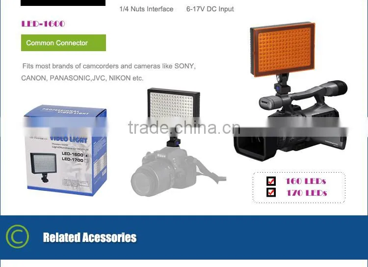Shenzhen led light rechargeable led light for camera photographic lighting