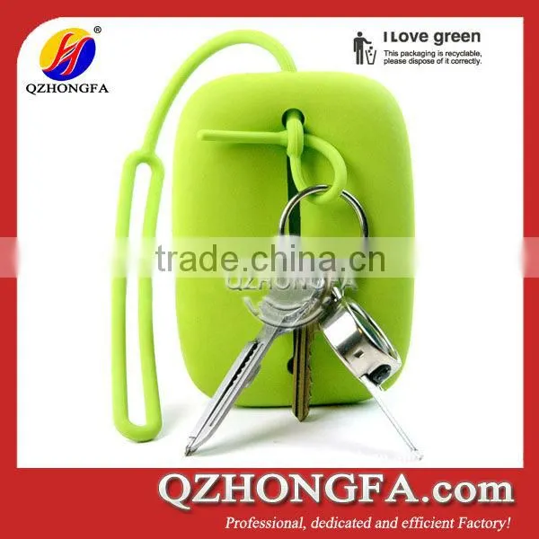 Hot selling fashion silicone key case cover wallet with strap/silicone car case/