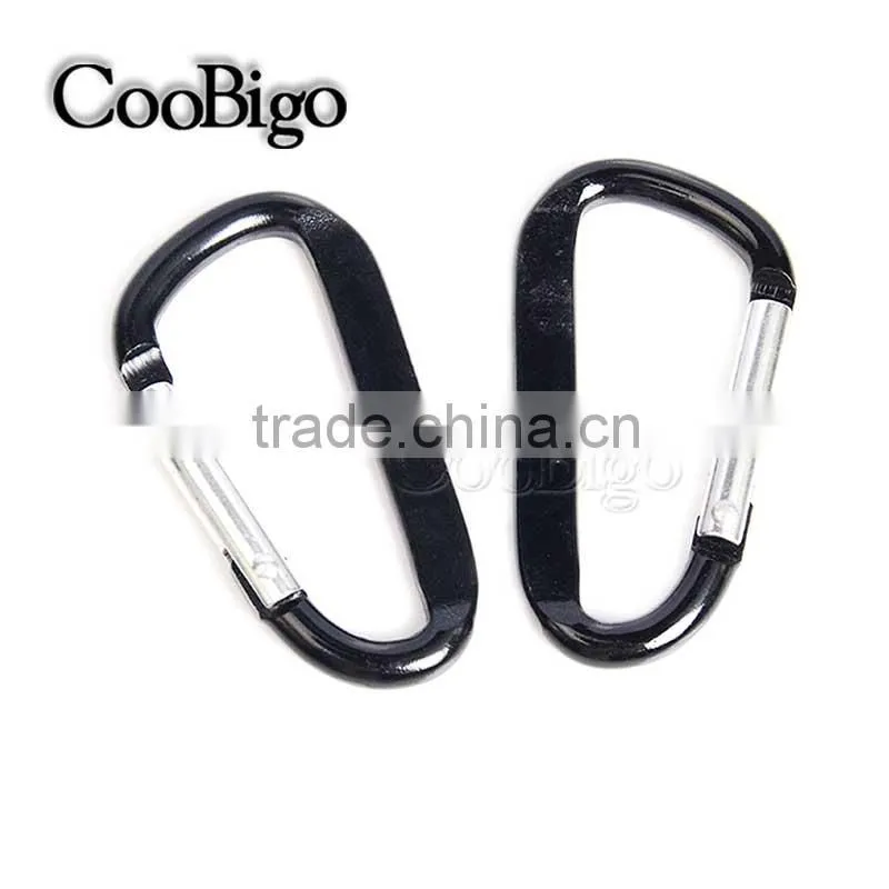 Aluminum Spring Flat Carabiner Snap Hook Hanger Keychain Hiking Camping #FLQ189-7C(Mix-s)