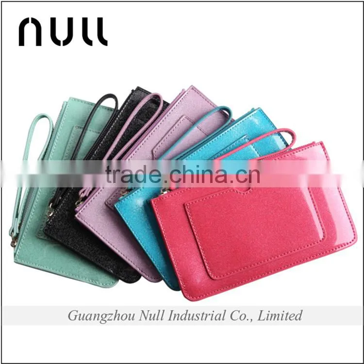 Hot Selling Candy Colorful Patent Leather Outside Pocket Zipper PU Wallet for Girl