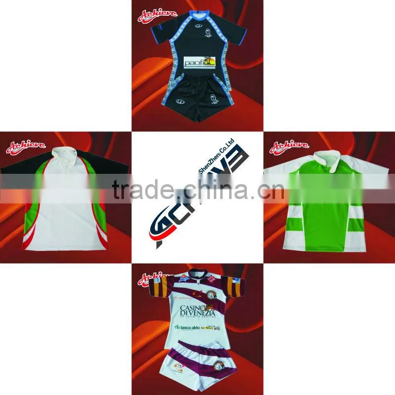 Hot sale red and black rugby shirts for team