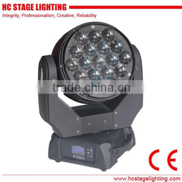 2015 hot promotion 19 15w beam led moving head zoom stage lighting