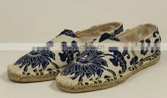 woman Hemp rope sole canvas espadrille shoes comfortable casual shoe manufactory