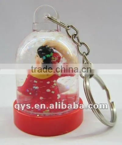 Spanish Fan Dancer Keychain, Acrylic Liquid Key Chain