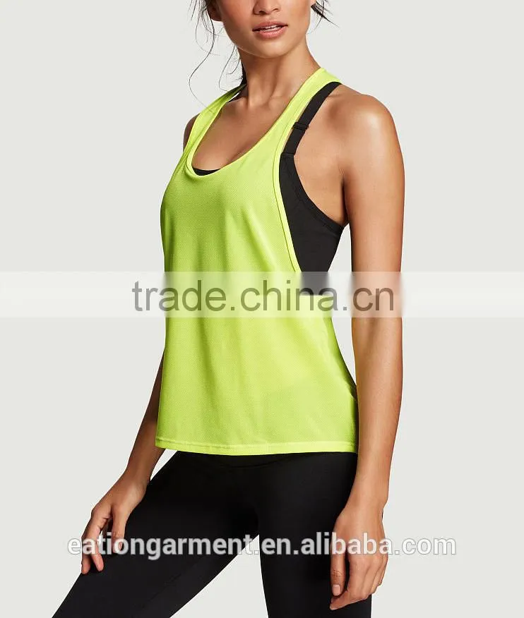 Neon yellow Yoga top Women Scoop Neck Tank Tops