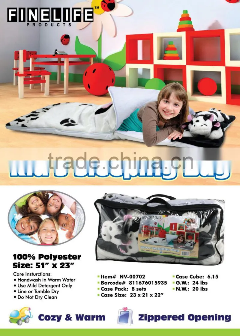 Kids sleeping bag with pillow with monkey cartoon pattern top sales in korea and Japan
