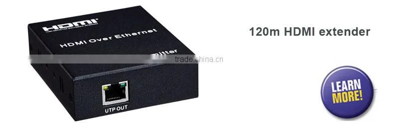 4-Port HDMI over Cat5 / Cat6 Extender Splitter, Transmitter for Video and Audio, 1920x1200 1080p at 60Hz