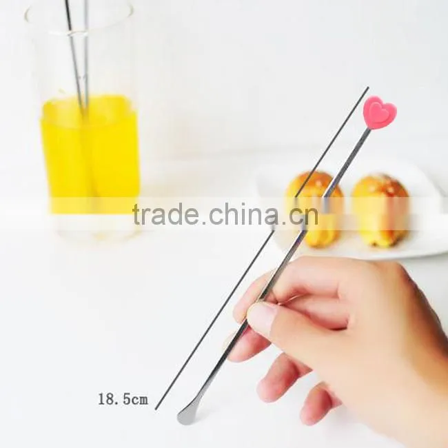 Eco-friendly heart shape silicone tea stirrer