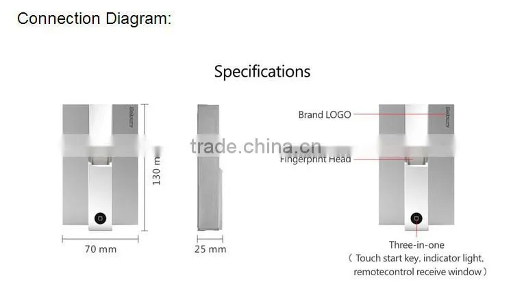 Spress new fashionable metal fingerprint remote access control