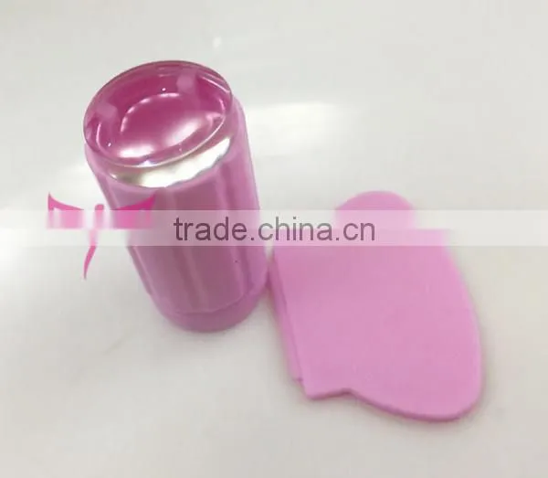 Pink color transparent nail stamper tools,New pink clear jelly stamper