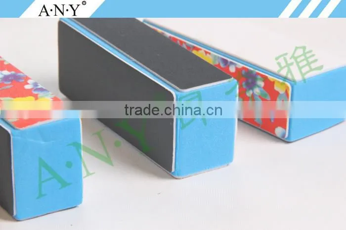 OEM Welcomed Cheap Nail Art Care Flower Printing 4 Side Nail Buffer Polishing