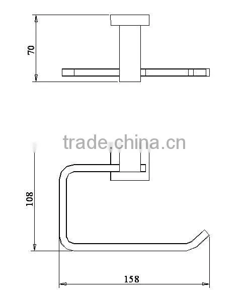 Wall Mount Brass Paper Holder Square Bathroom Toilet Paper Rail 93003