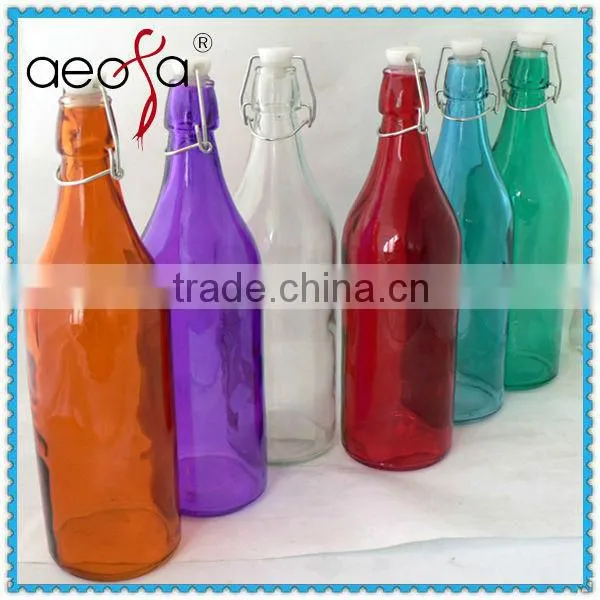 HOT SELLING! Colorful Glass Bottle with Cork Glass Beverage Bottle