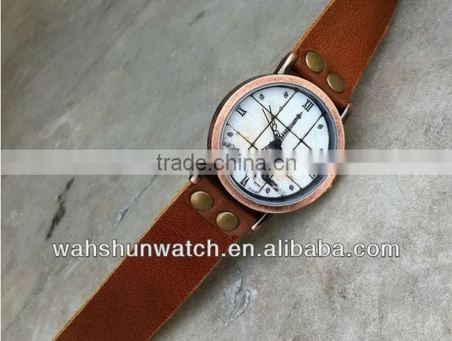 popular punk wrap leather retro antique bronze watches