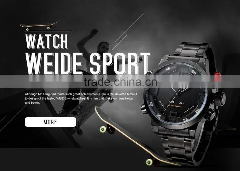 China Brand Wrist Watches 3 ATM Water Resistant Luxury Man Weide Led Watch