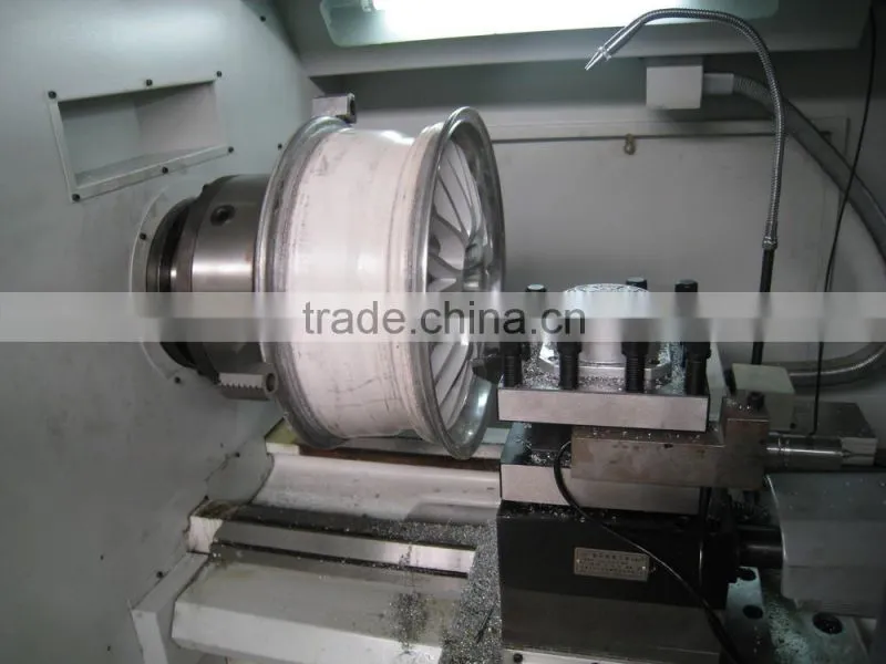 car alloy wheel surface diamond cutting cnc lathe with digitizer probe controller CK6166A