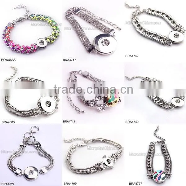 Rose gold snap button jewelry cuff bangles bracelets