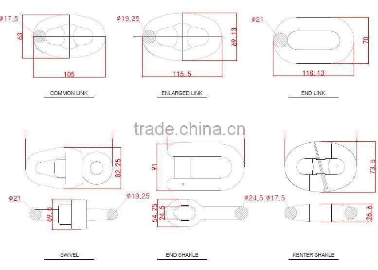 Weld Steel Chain 17.5mm U1/U2 open link chain