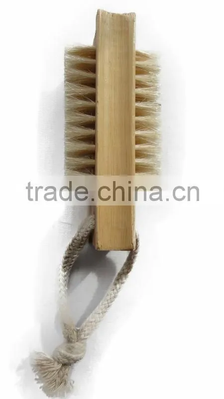 Two-side wooden nail brush,soft bristle nail brush