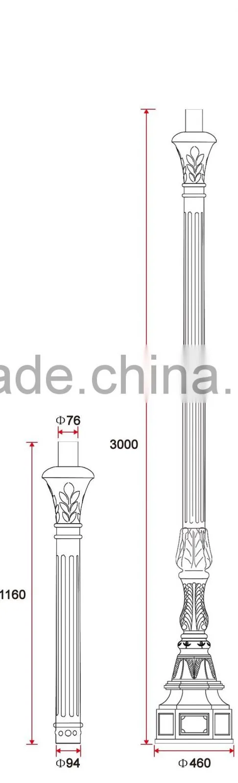 B034-1 Classic Garden Light Decorative Antique Light Pole