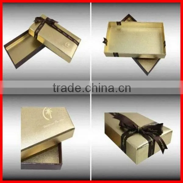 luxury elegant folding cardboard hat box wholesale with beautiful ribbon
