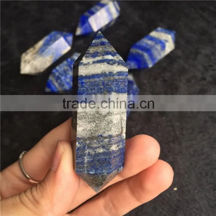 Natural Lapis Lazuli Double Points Crystal Pillars