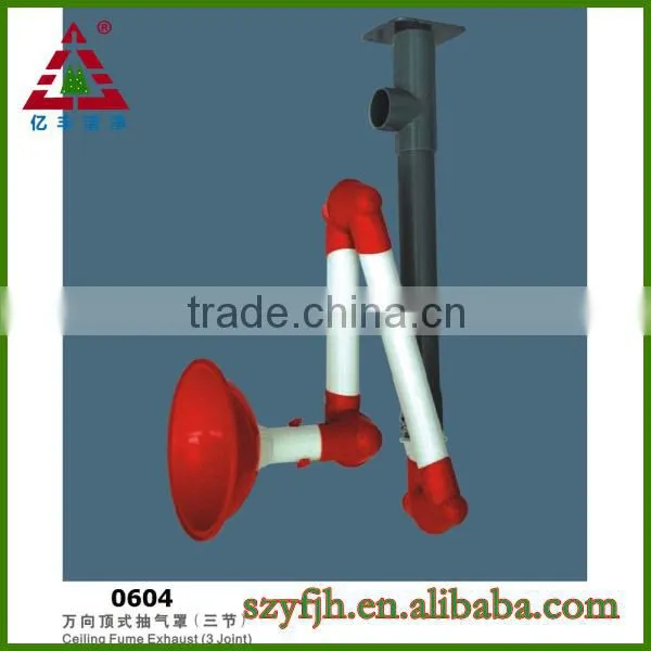 Universal wall-mounted extractor arm fume hoods/lab fitting