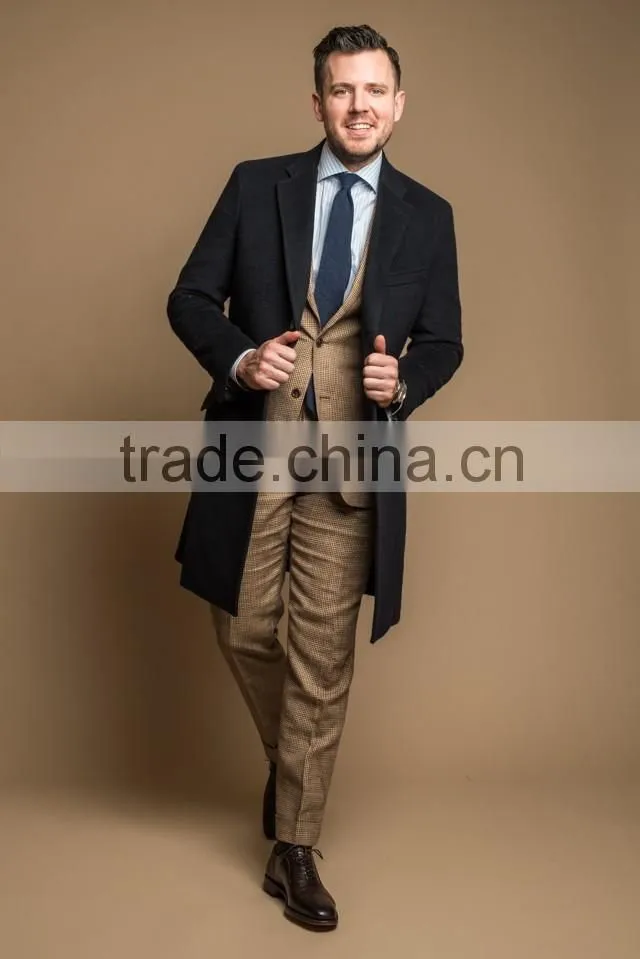 Fashion Style Black Custom Made Long Uniform Overcoat