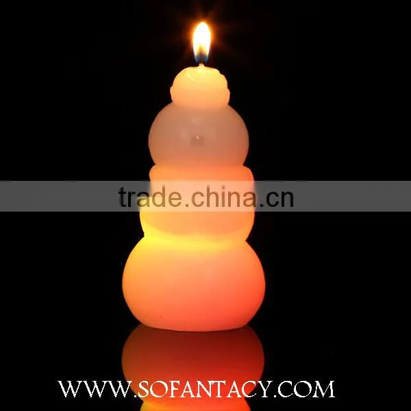 snowman shape paraffin wax led candle.colour changing led wax candle wedding decoration