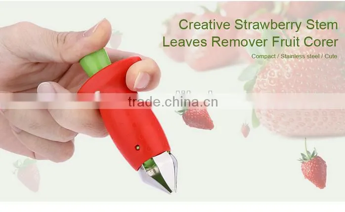 Creative Strawberry Stem Leaves Remover Cutter Fruit Corer Kitchen Tool