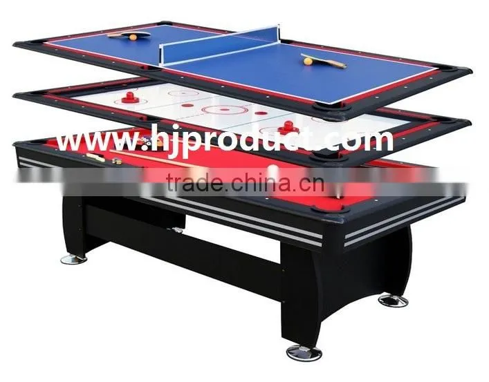 5' Cheaper price Factory promotion 3 in 1 Multi games table. Pool table, table tennis table, push hockey table