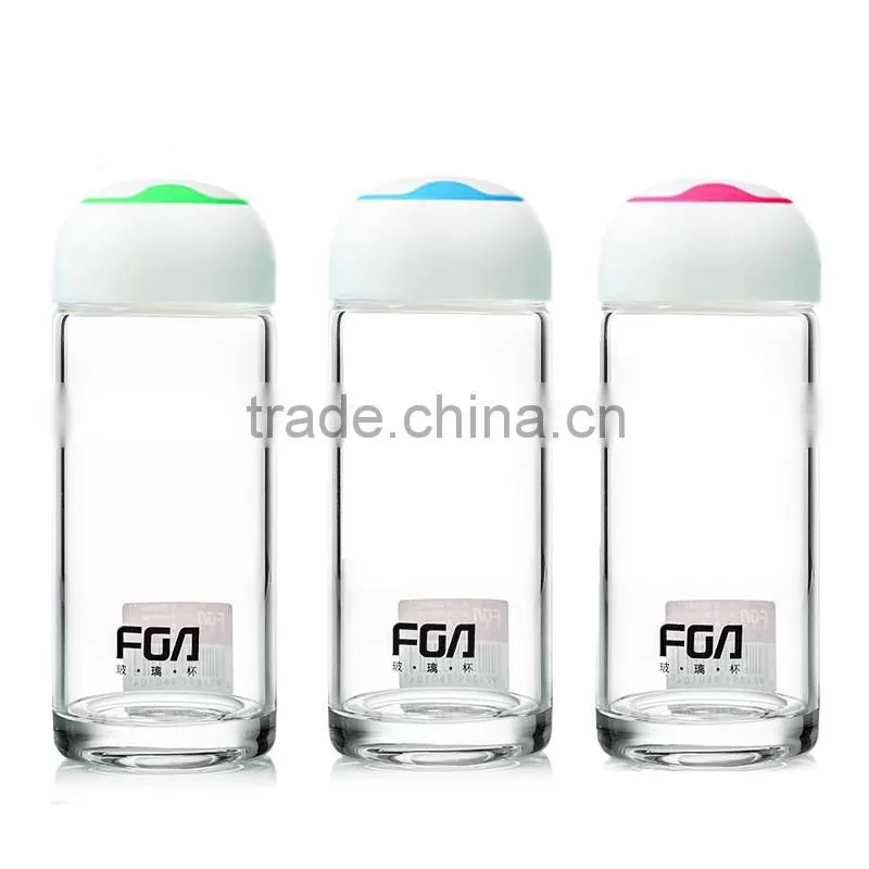 2016 hot sale fancy water glass bottle 200ml cute sport drinking empty water bottles