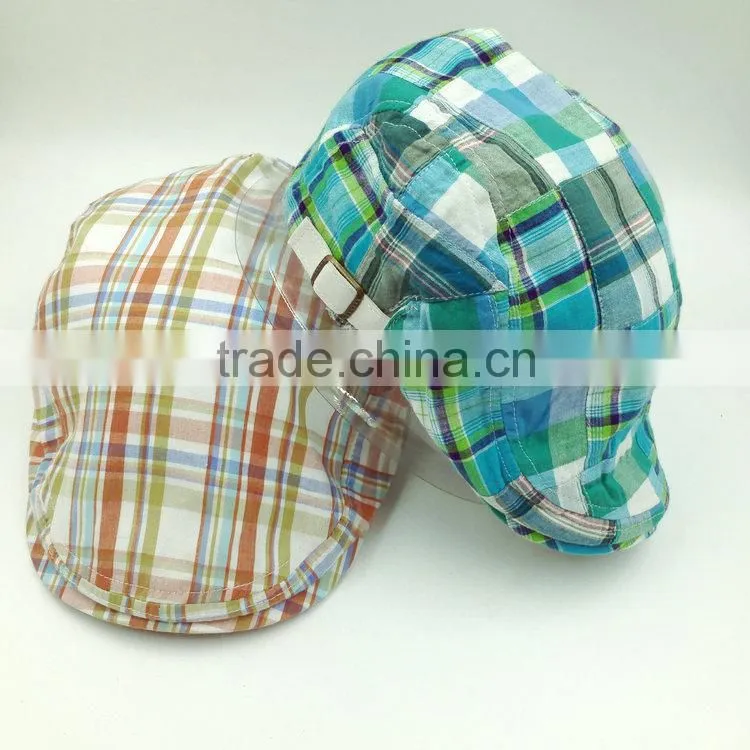 Fashion check cotton ivy cap manufacturing