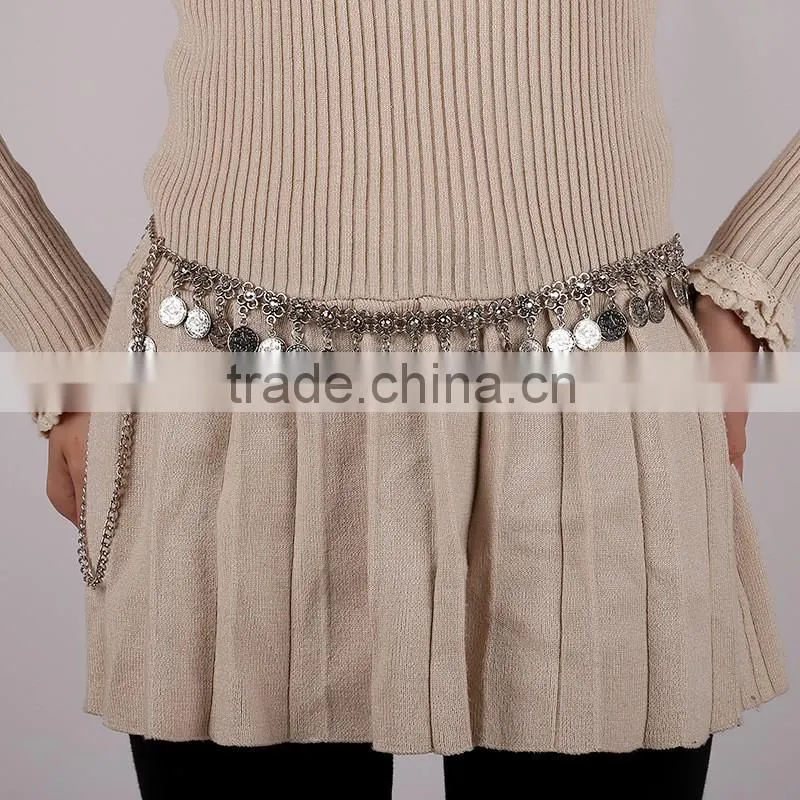 Vintage coin tassel body chain body jewelry