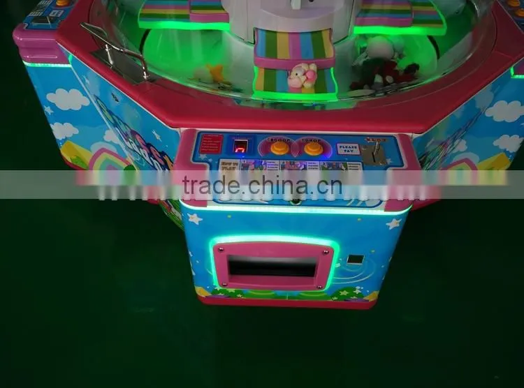Sweet Land Coin Operated Mini Dolls Crane Claw Machine/ Game Machine for sale