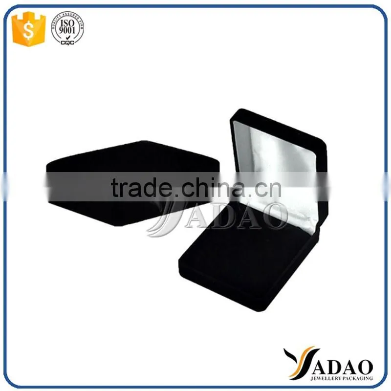 Customized handmade black flocking ring box custom packaging