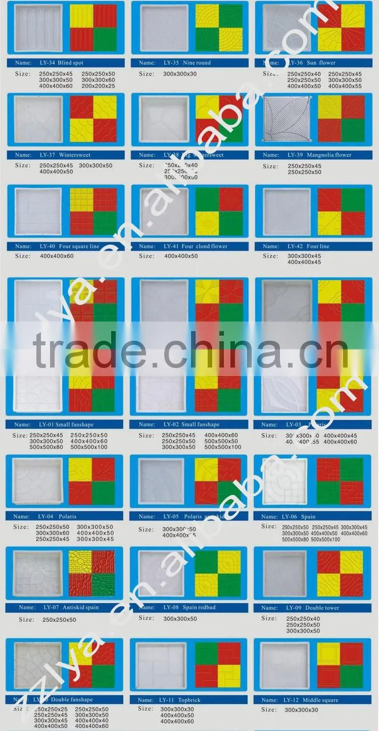 2016 hot selling concrete plastic paving mould for interlock tile making