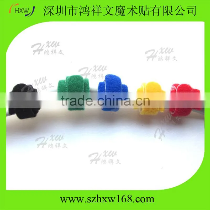 Custom hook and loop strap adjustable cable ties red color