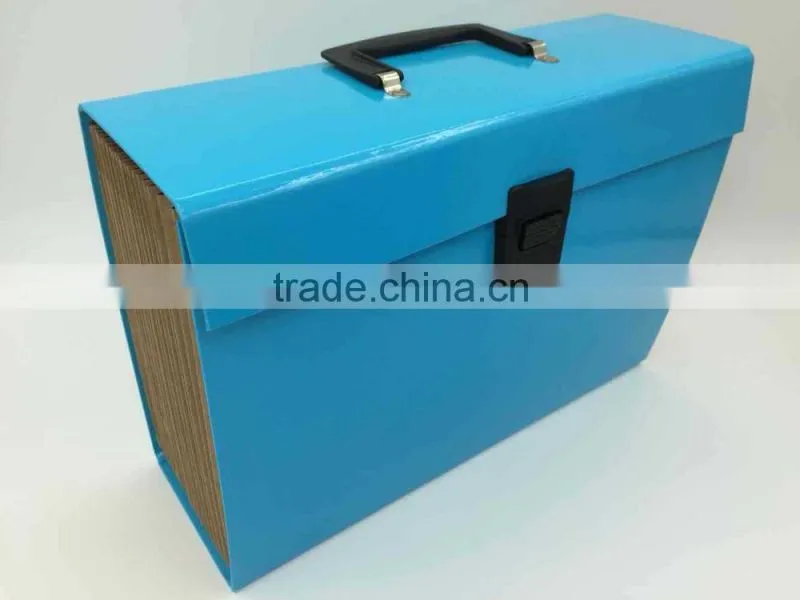 Functional accordion paper file pocket box with divider