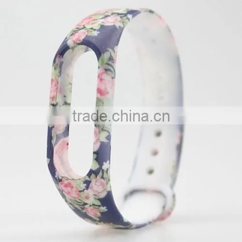 Beautiful Pattern Silicone Belt Strap for Xiaomi miband 1s 1A for Mi Band 2 Smart Wristband for Miband 2 Bracelet