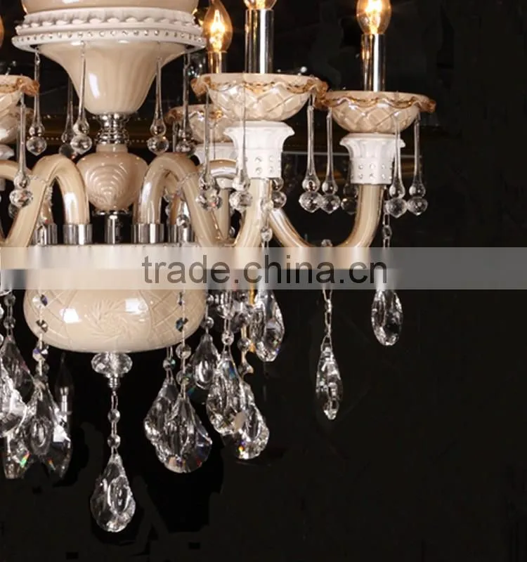 Medium brown candle chandelier crystal pendant
