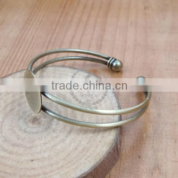 18MM vintage brass round base tray bezels bracelet,DIY bracelet,bronze bracelet 1900006