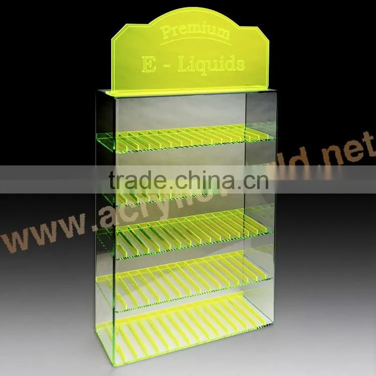 Customize plexiglass display stands clear acrylic e-liquid wall display