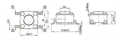 FTVDM04 Tactile Tact Push Button Switch 6x6mm SMD