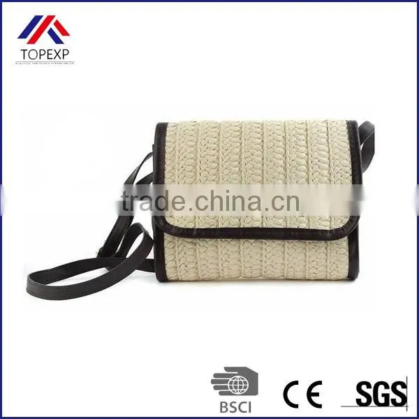 Custom Female Straw Bag Shoulder Bag With Leather Band