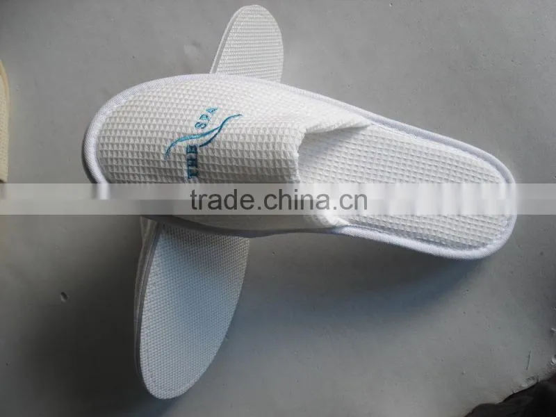 2015 classic white waffle washable closed toe hotel slipper,non-disposable,disposable
