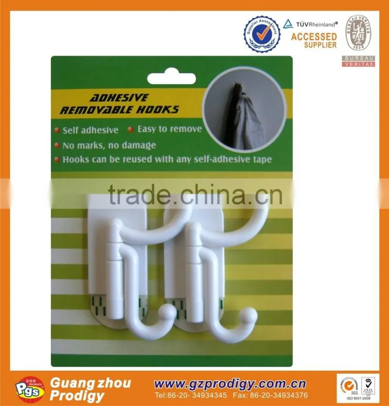 2017 new strong adhesive clothes hanger, plastic self adhesive hooks
