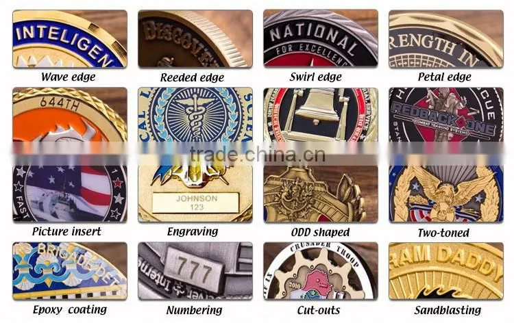 Professional manufacturer specialty custom 3d die casting engravable zinc alloy brass plating british air force coins
