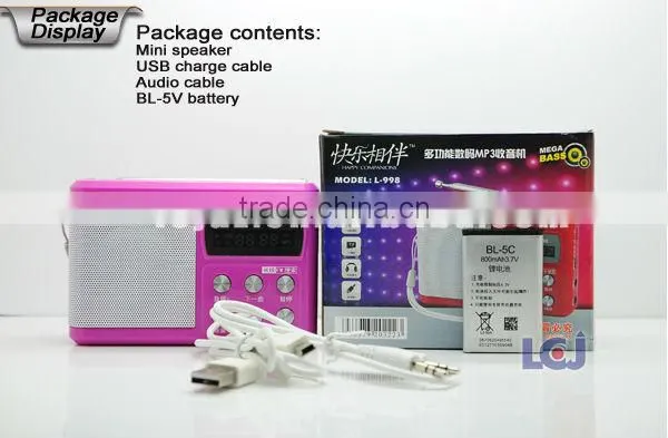 2015 mini active speaker with rechargeable battery
