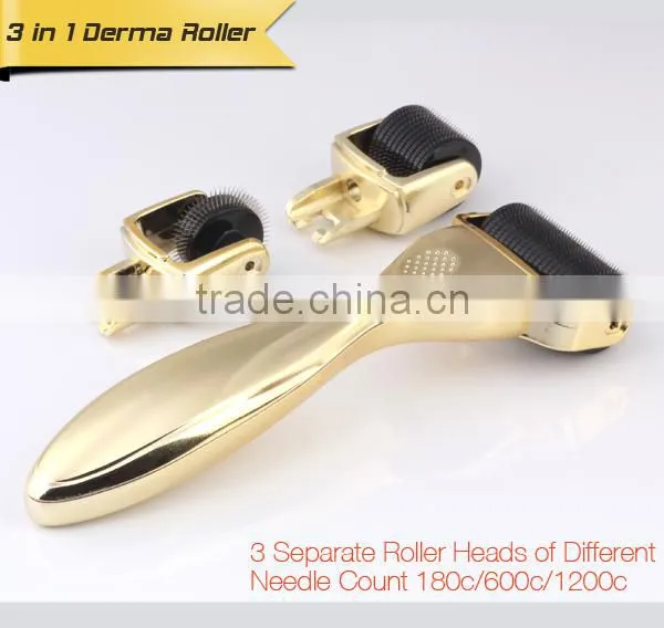 Derma Roller 3 In 1 Kit 3 Replaceable Heads In One Set Dermaroller